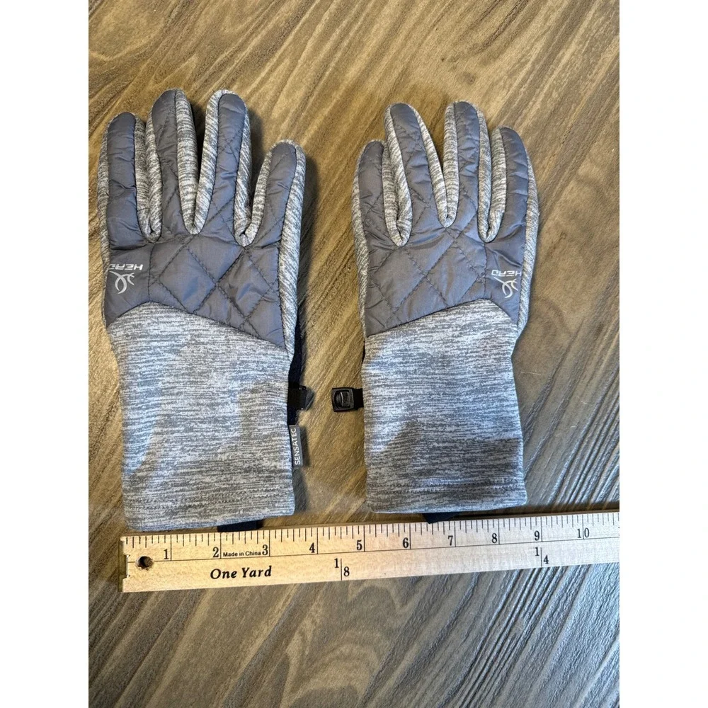 HEAD Sensatec Touchscreen Gloves Women's Small Grey Quilted Winter Hand